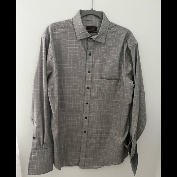 Men’s Tasso Elba Dress Shirt with French Cuffs Sz L - Picture 2 of 8